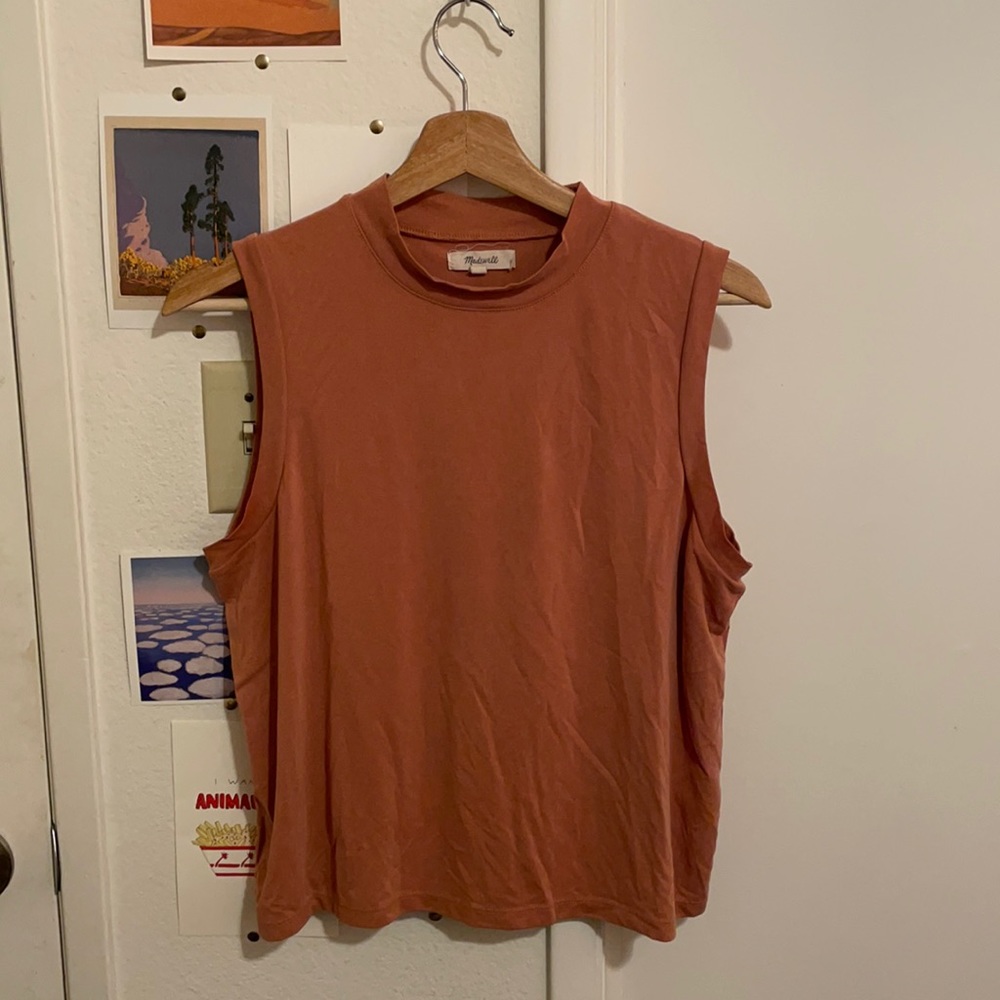 Madewell Burnt Rose Colored Mockneck Tank